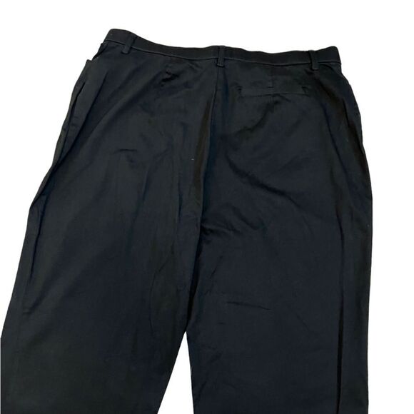 HAGGAR Black Wide Leg Cotton High Waist Dress Pant Trouser 16 - Picture 6 of 9